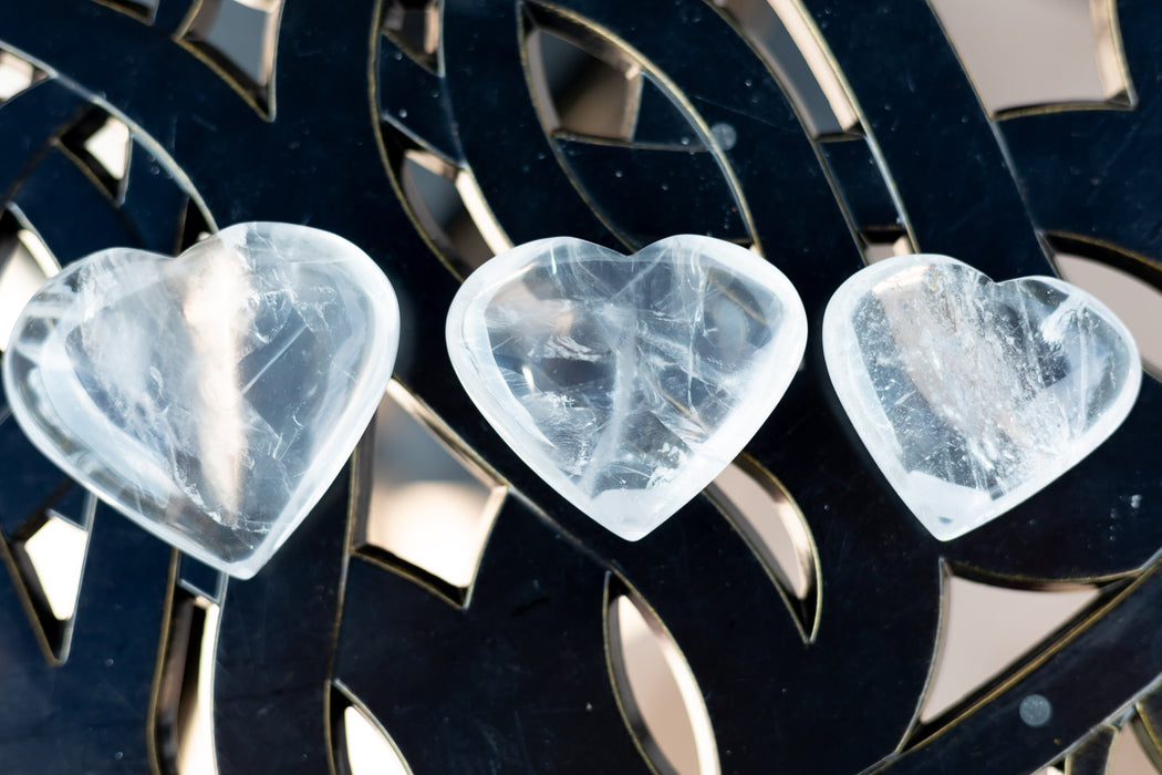 Clear Quartz Heart Carvings From Brazil | Brazilian Clear Quartz Crystal Hearts | YOU CHOOSE!