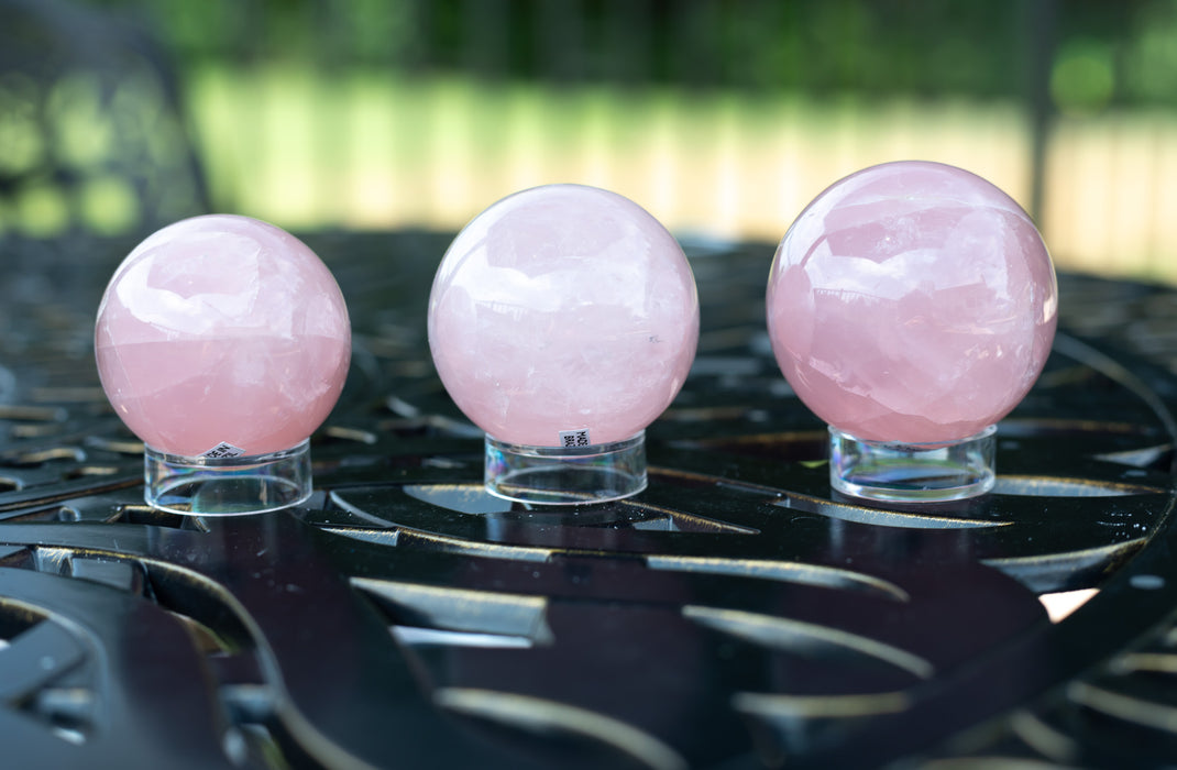 Beautiful Rose Quartz Spheres with Asterism From Brazil | Brazilian Star Rose Quartz Spheres | YOU CHOOSE