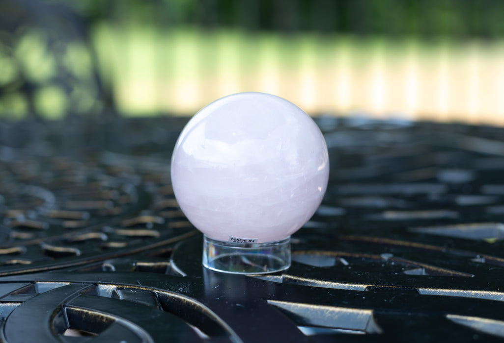 Light Pink Rose Quartz Sphere From Brazil | Brazilian Rose Quartz Sphere
