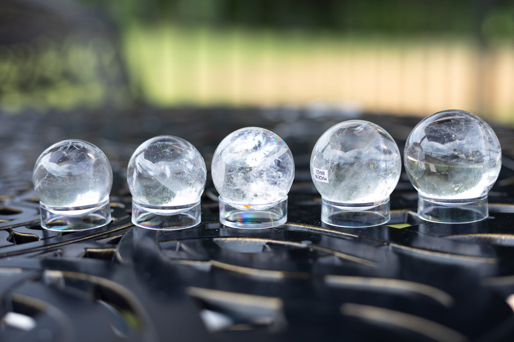 Small AAA Grade Clear Quartz Spheres from Brazil | Clear Quartz Spheres with Rainbows | YOU CHOOSE