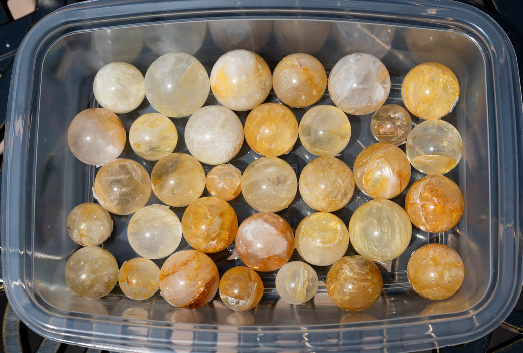 Mini Golden Healer Spheres | Mini Yellow Hematoid Quartz Sphere | High Quality Golden Healer Crystal Ball | YOU Choose!