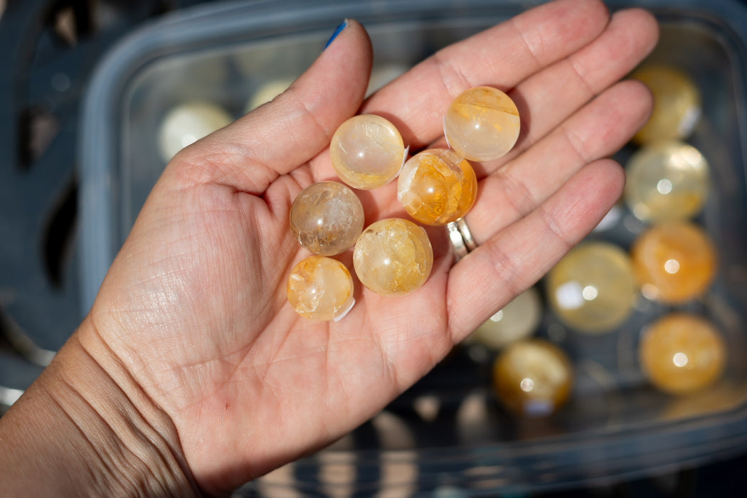 Mini Golden Healer Spheres | Mini Yellow Hematoid Quartz Sphere | High Quality Golden Healer Crystal Ball | YOU Choose!