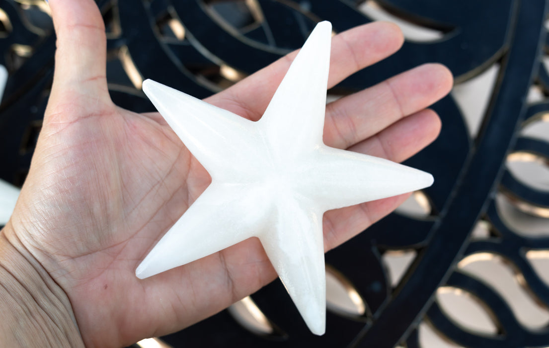 Large Calcite Starfish Carvings From Mexico | Calcite Crystal Starfish Carvings | YOU CHOOSE