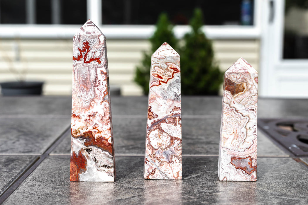 Large Crazy Lace Agate Towers | Mexican Agate Towers - YOU CHOOSE!