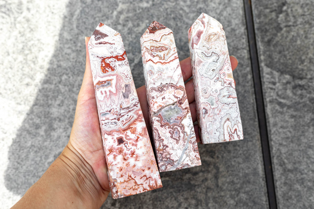 Large Crazy Lace Agate Towers | Mexican Agate Towers - YOU CHOOSE!