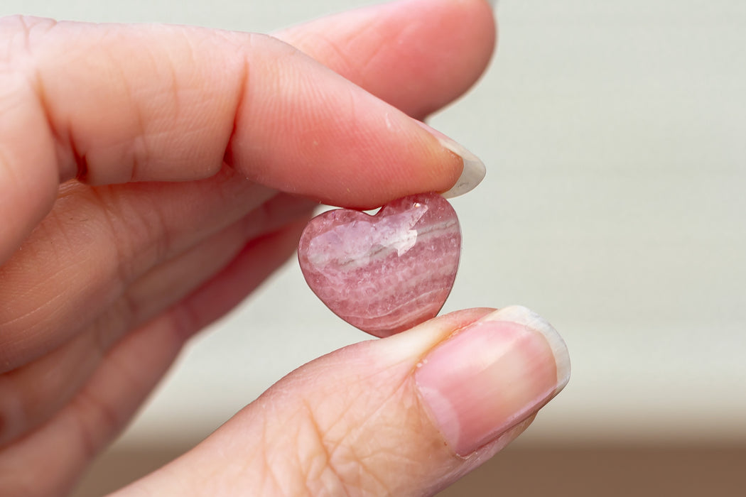 Mini Rhodochrosite Heart Carving