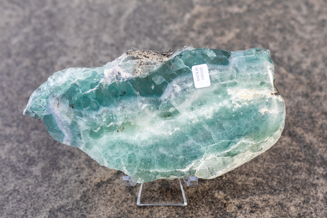 Blue Green Fluorite Slab with Dendrites from Mexico