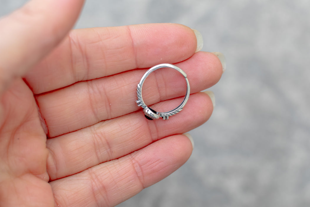 S925 Sterling Silver Adjustable Garnet Ring