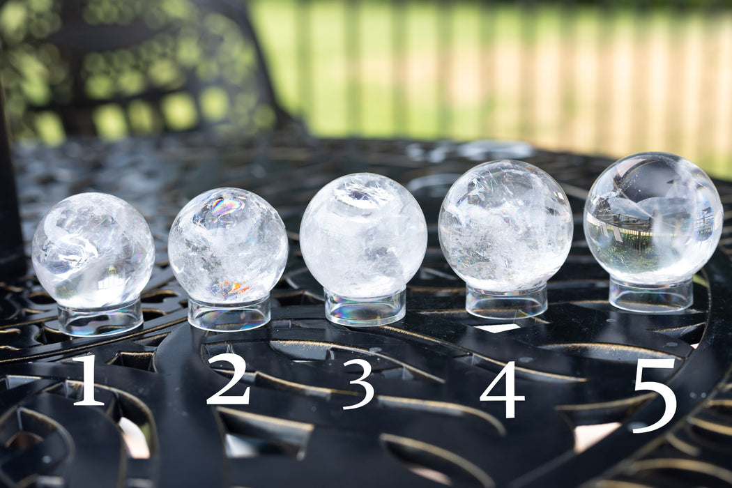 AAA Grade Clear Quartz Spheres from Brazil | Clear Quartz Spheres with Rainbows | YOU CHOOSE