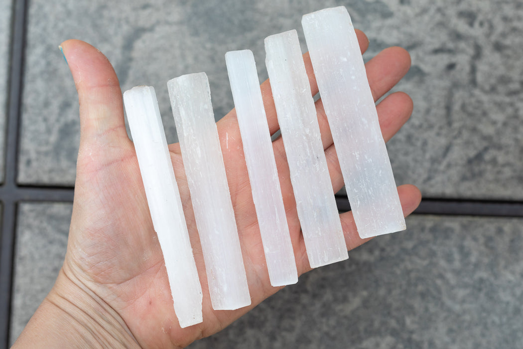 4-inch Selenite Sticks | Satin Spar Sticks (Individual or Lots of 5 or 10)