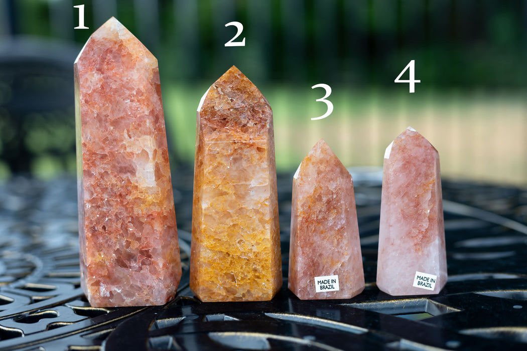 Golden Healer and Fire Quartz Towers | Red and Yellow Hematoid Quartz Tower | YOU CHOOSE