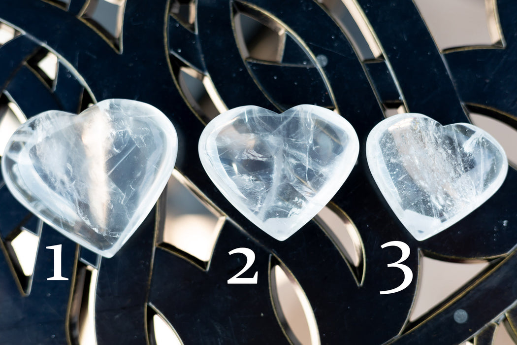 Clear Quartz Heart Carvings From Brazil | Brazilian Clear Quartz Crystal Hearts | YOU CHOOSE!