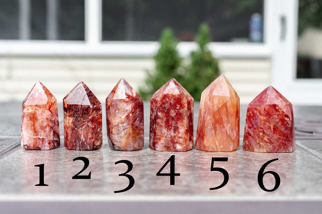 Fire Quartz Points from Madagascar | Red Hematoid Points - YOU CHOOSE