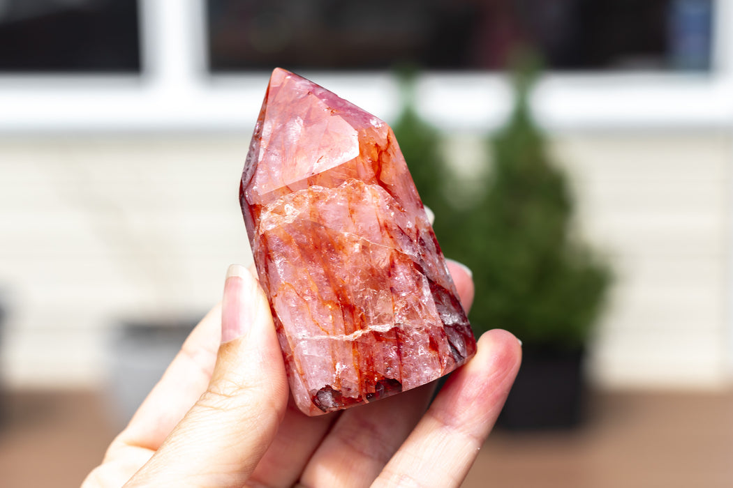 Fire Quartz Points from Madagascar | Red Hematoid Points - YOU CHOOSE