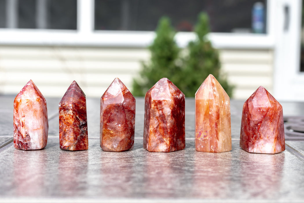 Fire Quartz Points from Madagascar | Red Hematoid Points - YOU CHOOSE