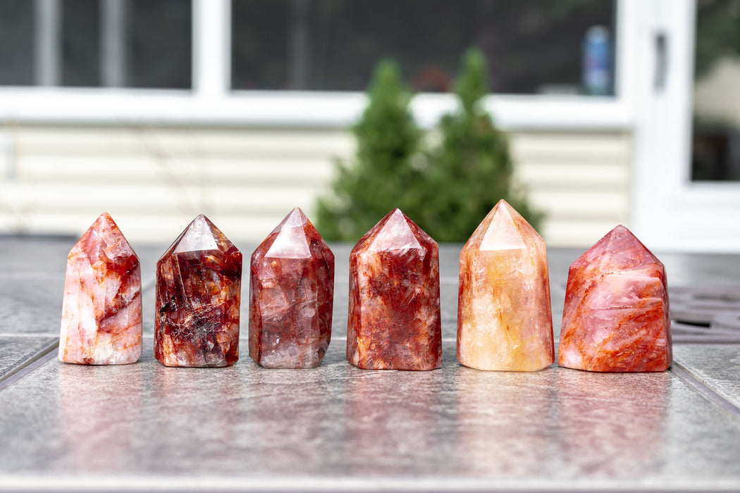 Fire Quartz Points from Madagascar | Red Hematoid Points - YOU CHOOSE