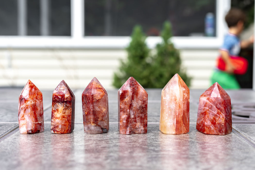 Fire Quartz Points from Madagascar | Red Hematoid Points - YOU CHOOSE