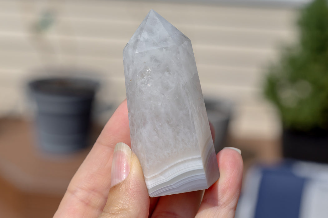 Banded Gray Agate Towers | Gray Banded Agate and Quartz Towers - YOU CHOOSE