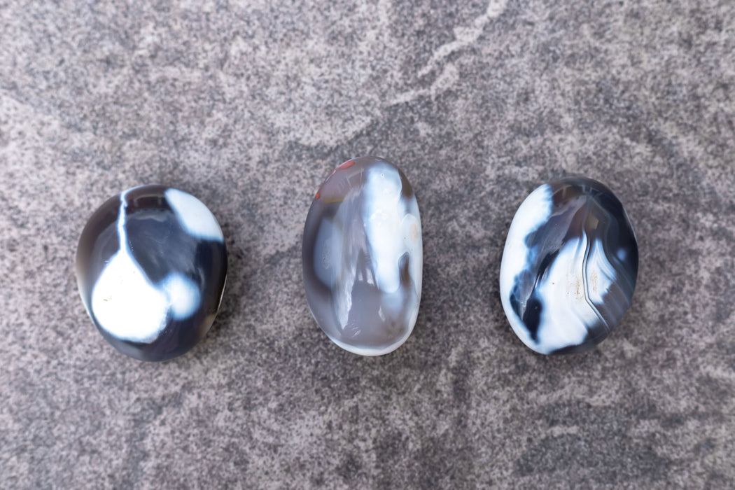 Orca Agate Palm Stones | Blue Agate Palm Stones - YOU CHOOSE!