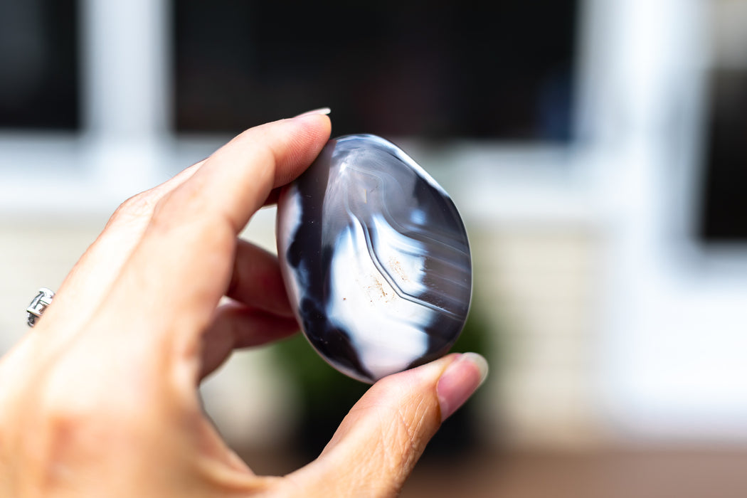 Orca Agate Palm Stones | Blue Agate Palm Stones - YOU CHOOSE!