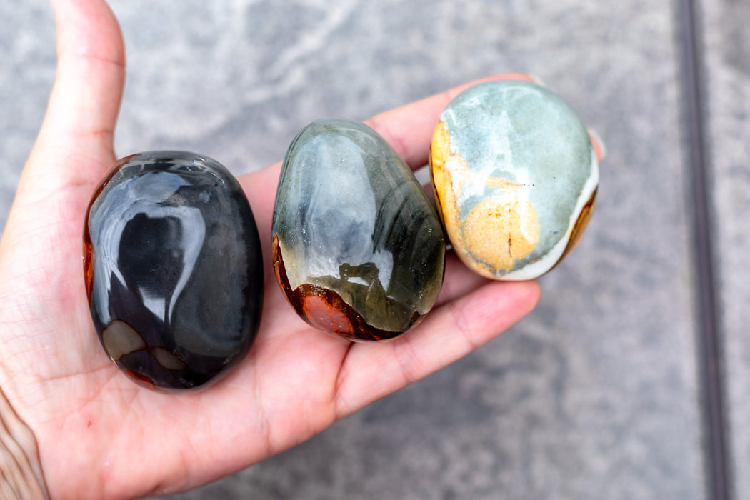 Polychrome Jasper Palm Stones - YOU CHOOSE!