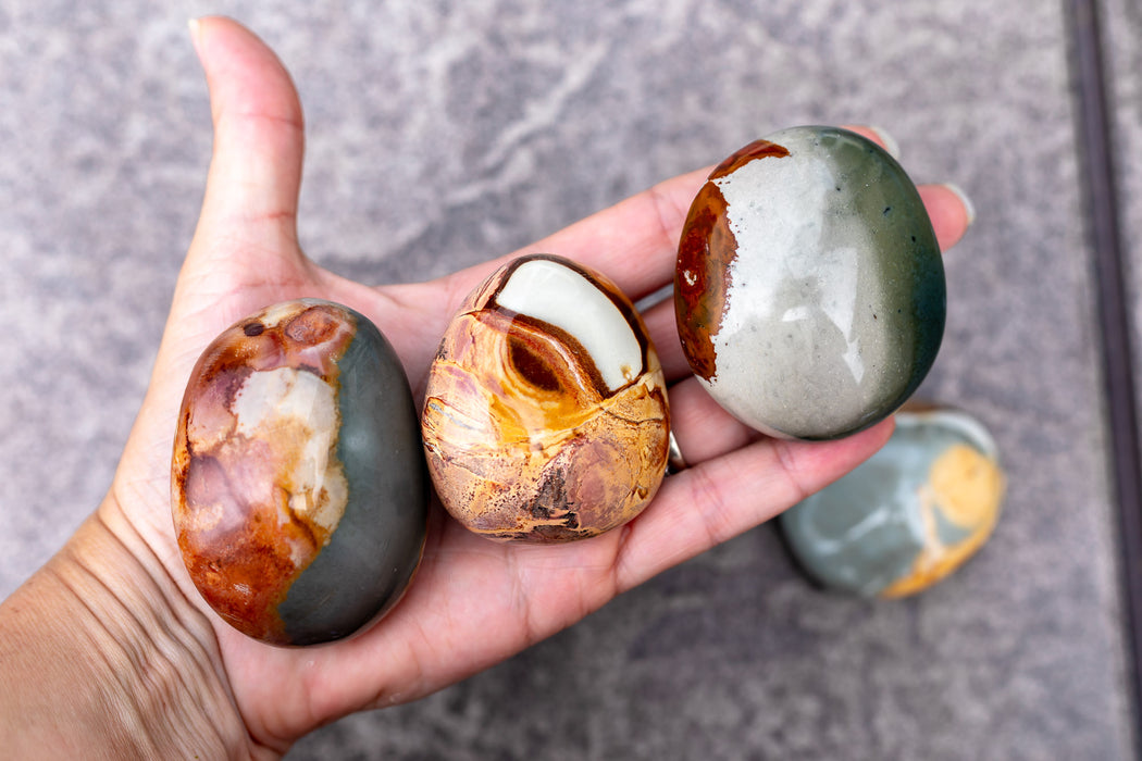 Polychrome Jasper Palm Stones - YOU CHOOSE!