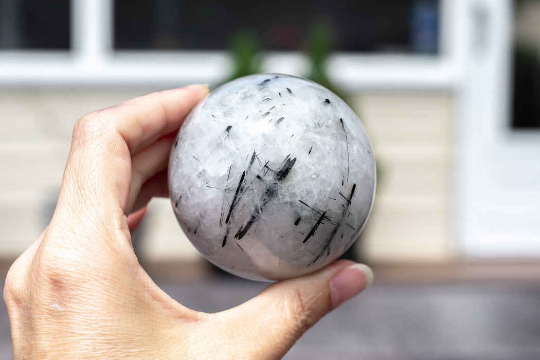 Black Tourmaline In Quartz Sphere