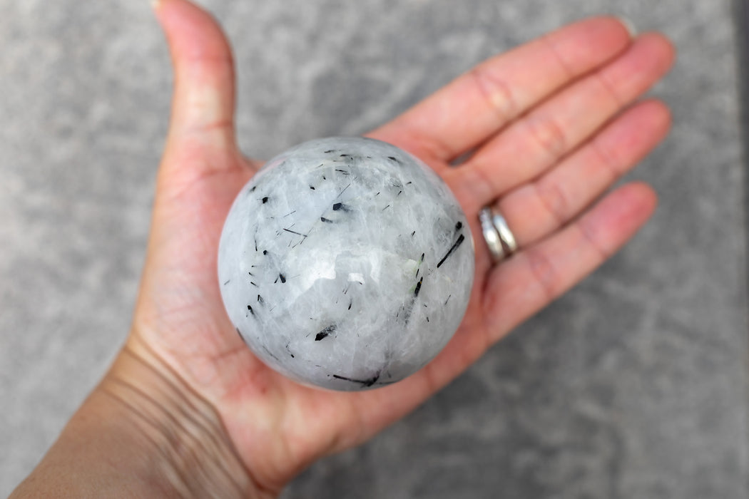 Black Tourmaline In Quartz Sphere