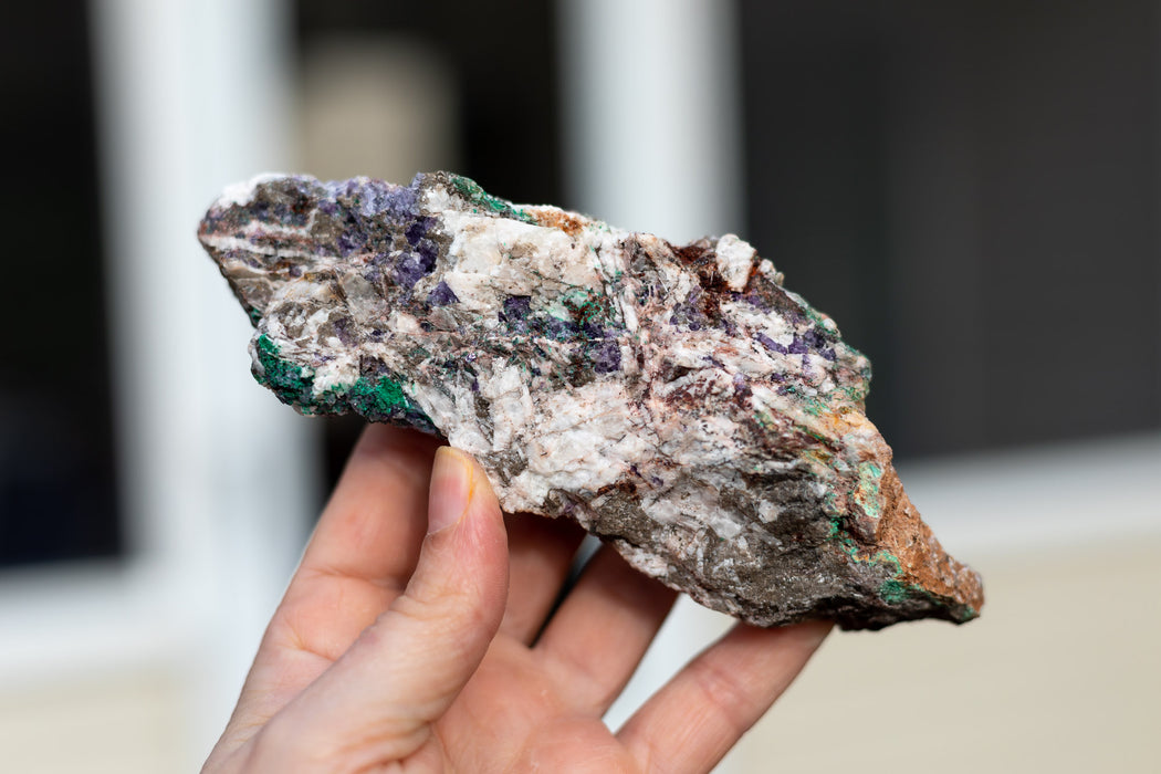 UV Reactive Purple Fluorite with Malachite and Barite Specimens | YOU CHOOSE