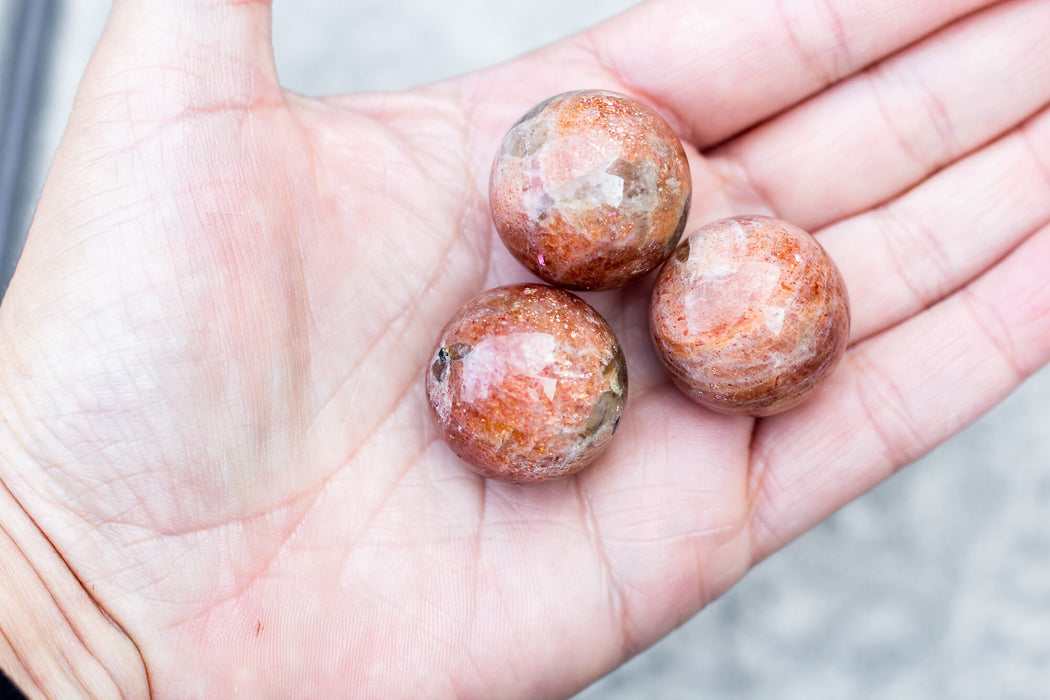 High Quality Sunstone Spheres With Flash | High Quality Sunstone Crystals | Grade A | Two Sizes To Choose From